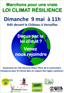 Affiche marche pour le climat Versailles mai 2021